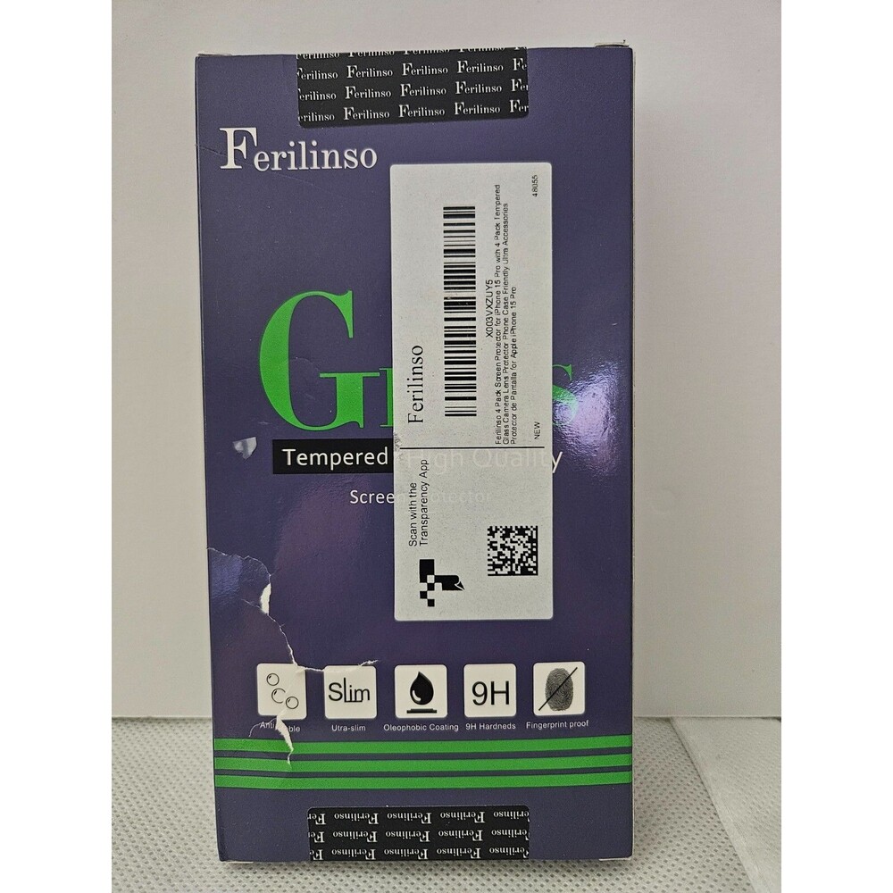 For iPhone 15 Pro - Screen & Camera Protectors - 4 Pack 9H Tempered Glass